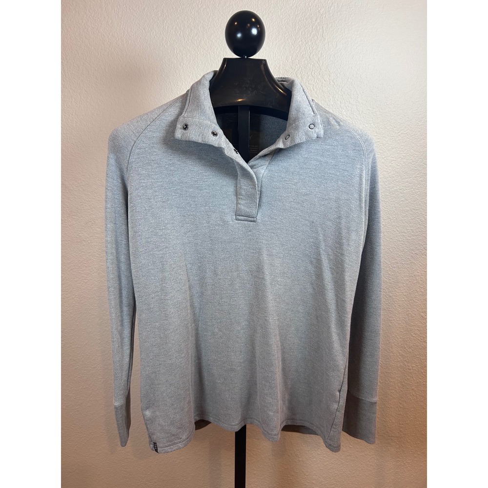 Free Fly Mens Bamboo Performance Snap Neck Pullover Gray L FF-050118